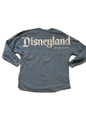 Disney Parks Spirit Jersey Sequin Disneyland Resort Gray Gold M